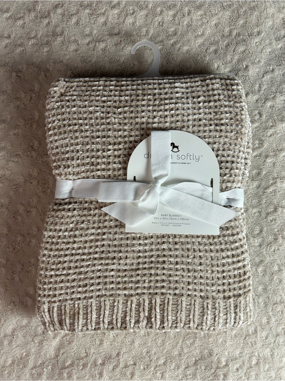 Dream Softly by Berkshire Baby Blanket & Home Co Tan Sweater Knit Soft Lovey